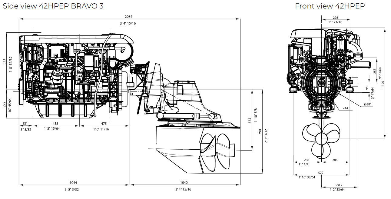 42 HPE - FNM dízel hajómotorok